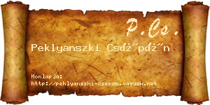 Peklyanszki Csépán névjegykártya
